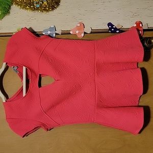 Charlotte Russe hot pink peplum top size large